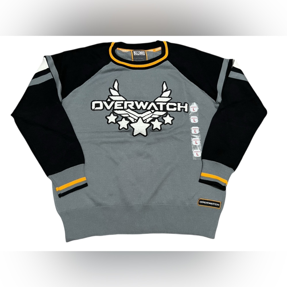 Overwatch blizzard women’s sweater long sleeve‎ gray size Large 100% cotton